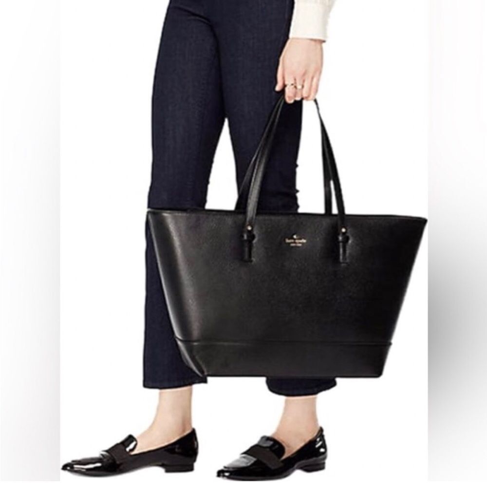 Kate Spade Medium Harmony Grand Street Black Zip Top Tote Bag
